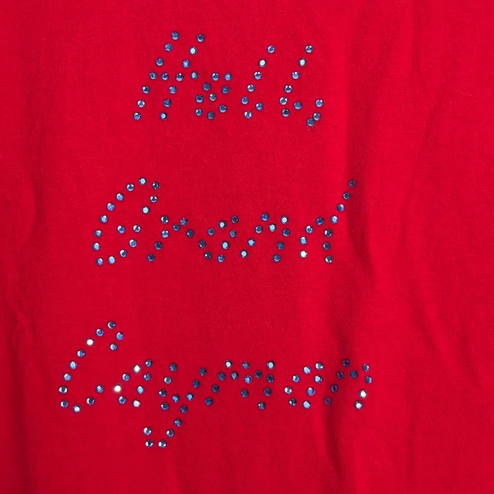 Red Tee with “Hell, Grand Cayman” Blue Accents